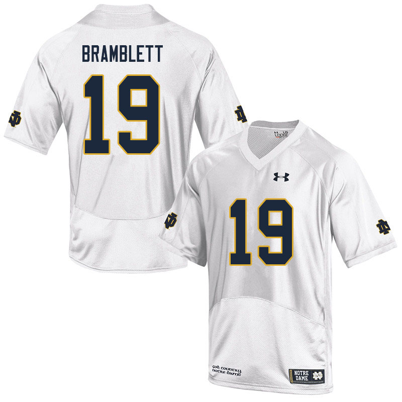 Men #19 Jay Bramblett Notre Dame Fighting Irish College Football Jerseys Sale-White